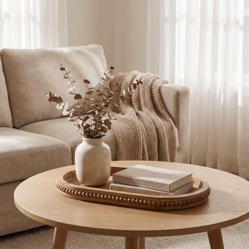 Brown Oval Wood Decorative Tray