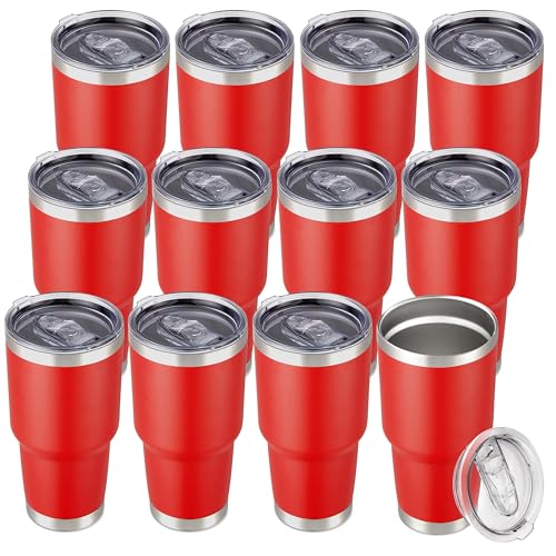 30 oz Tumbler with Lid Stainless Steel Tumblers Bulk (12 Count)