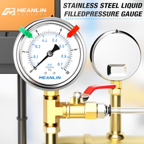 0~10Psi Liquid Filled Pressure Gauge 1