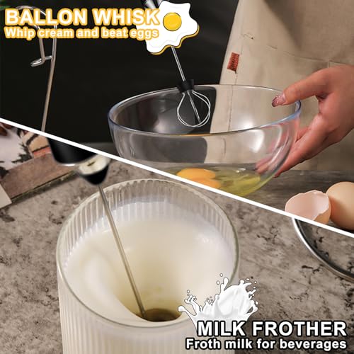 Milk Frother Foamer with Stainless Steel Stand