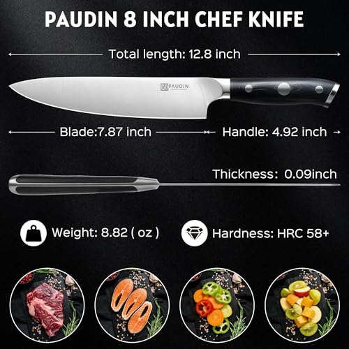 Chef Knife 8 Inch Professional Kitchen Knife Dishwasher Safe