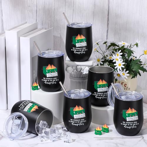 10 Pcs Coworker Gift Dumpster Fire Tumbler with Straw Lid (10 Count)