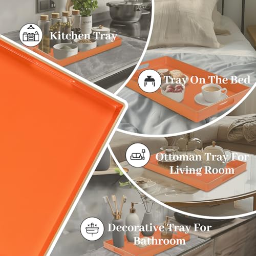 Orange Decorative Tray for Coffee Table