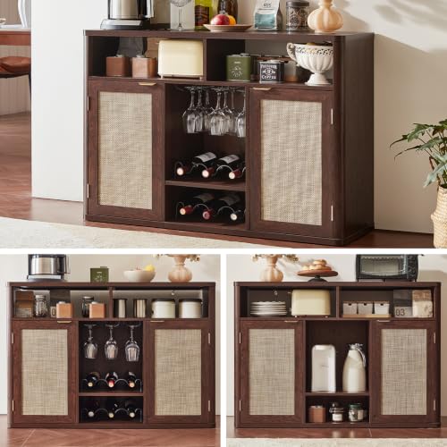 Rattan Wine Bar Cabinet with 2 Doors