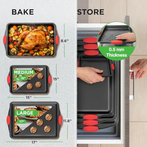3 Piece Cookie Sheets for Baking (3 Count)
