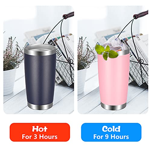 20oz Tumbler with Lid and Straw Stainless Steel Tumbler Cup Bulk Vacuum Insulated Double Wall Travel Coffee Mug Powder Coated Coffee Cup (6 Count)