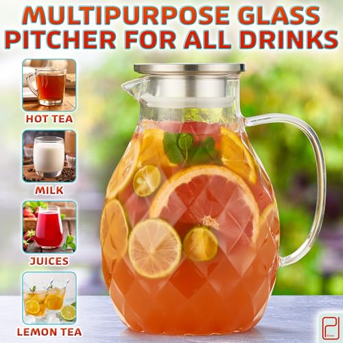 Borosilicate Glass Pitcher with Lid & Spout