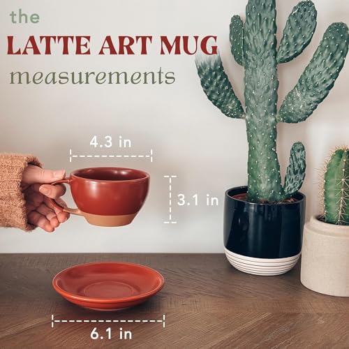 Ceramic Latte Art Mug With Saucer