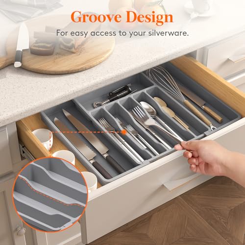 Extra Large Silverware Drawer Organizer