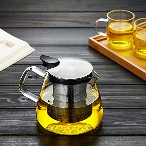 Glass Teapot Tea Pot with Removable Stainless Steel Infuser