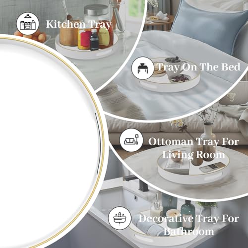 13" White Decorative Tray
