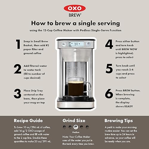 Brew 12 Cup Coffee Maker With Podless Single