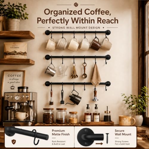Coffee Mug Holder Wall Mounted (3 Count)
