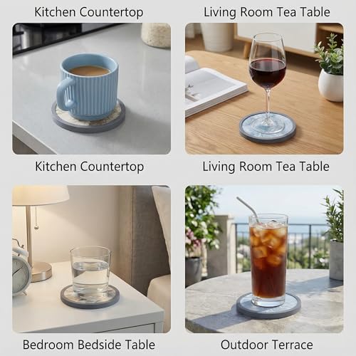Absorbent Coasters for Drinks with Holder (7 Count)