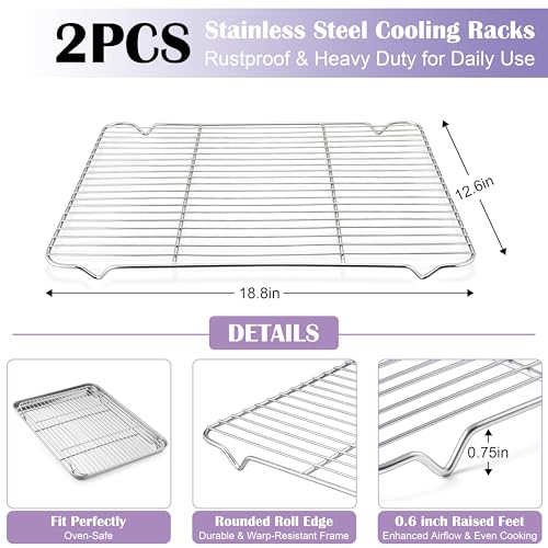 Large Baking Sheet with Wire Rack (4 Count)