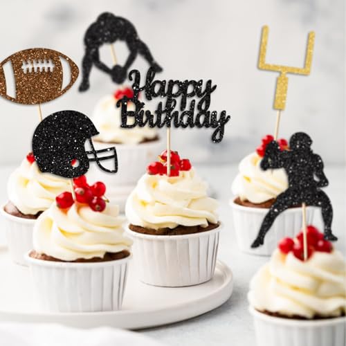 36PC Football Cupcake Toppers for Birthday
