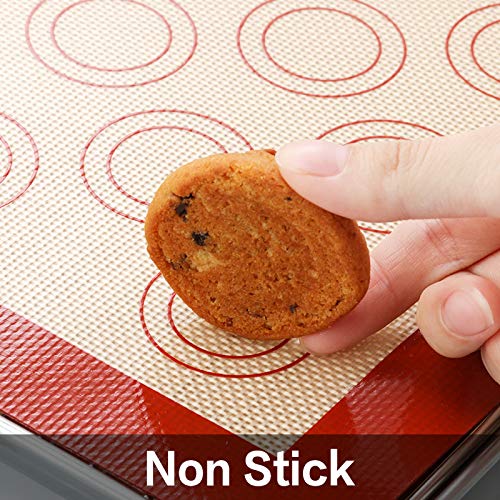 MCIRCO 6 Piece Stainless Steel Baking Sheet with Rack with Silicone Baking Mat Set (6 Count)