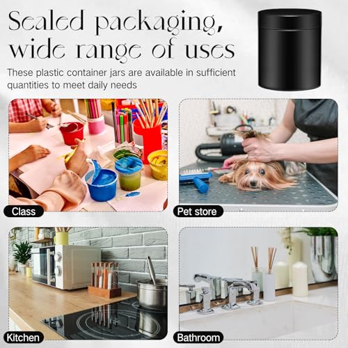 4 Pcs Plastic Jars Wide Mouth with Lids (4 Count)