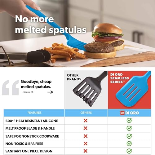 DI ORO Silicone Turner Spatula Set (4 Count)