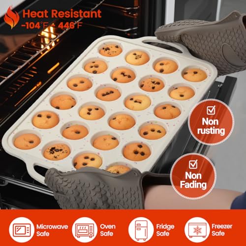 Silicone Mini Muffin Pan with Metal Reinforced Frame