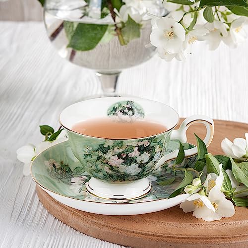 Floral Tea Cups Saucers Set of 2 (2 Count)