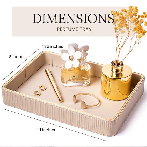 Night Stand Bedside Perfume Organizer Catchall Vanity Tray for Dresser Catch All