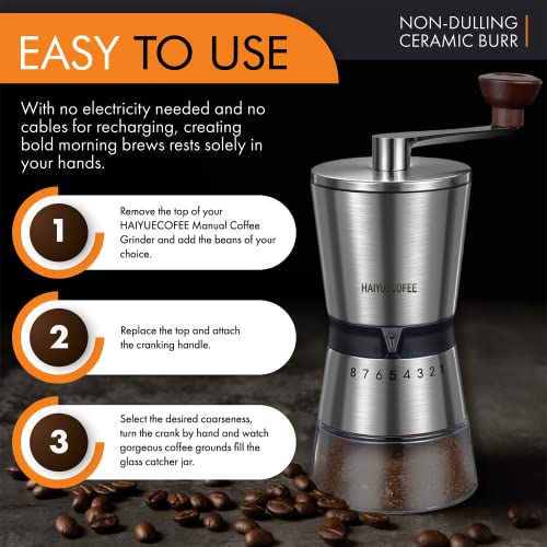 Manual Coffee Grinder with 8 Adjustable Coarseness Settings