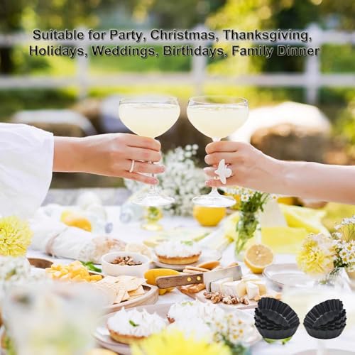 4 Inch Mini Quiche Pans Black 6 Pack. Egg Tart Molds w (6 Count)