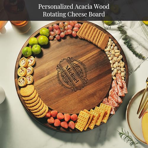 Acacia Wood Rotating Cheese Board