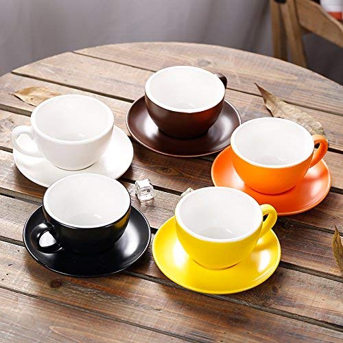Ceramic Cup and Saucer Cappuccino Latte Art and Manual Brew Coffee