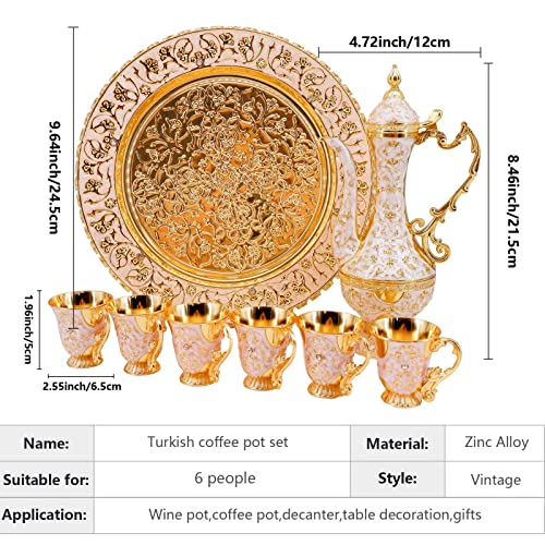 Turkish Tea Coffee Cup and Pot Set Including Teapot