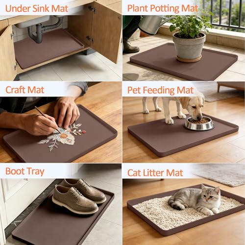 Silicone Coffee Maker Mat with Lip for Countertops