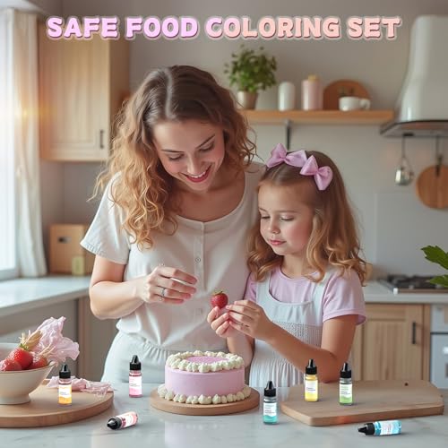 Oil Based Food Coloring for Chocolate Macaron Oil Edible Food Dye Set for Halloween Baking Royal Icing Cookie Supplies Gluten Free 7x6ml Food Grade Food Color Kit (2.8 Fl Oz)