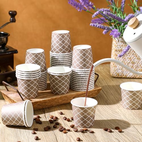 300 Pcs Count 3 oz Disposable Coffee Cups Disposable Espresso Cups Small Paper Cups 3 oz Cups for Coffee Tea Cocoa Juice Mini Paper Cups for Cafes Offices and Home (100 Count)