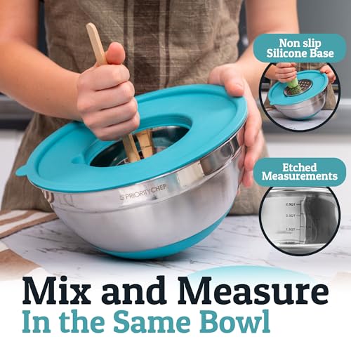 Stainless Steel Mixing Bowls with Lids Set
