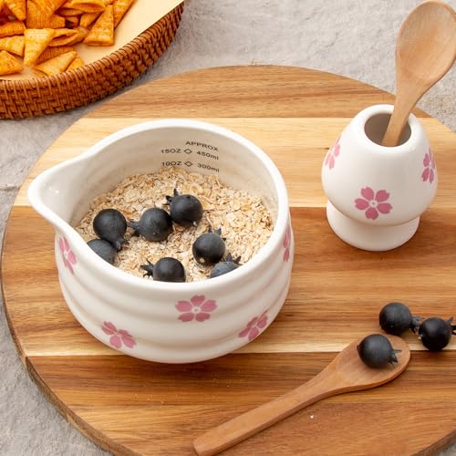 Ceramic Matcha Bowl with Bamboo Whisk Holder