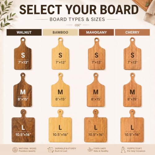 Personalized Christmas Cutting Board with Initial Name