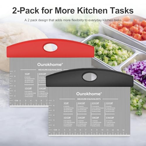 2 Pack Bench Scraper Dough Cutter