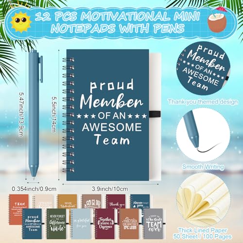 36 Pcs Employee Appreciation Gifts Bulk 24 oz Thank You Tumbler with Lid and Straw Mini Spiral Notebooks and Pens Appreciation Gifts for Team Employee Coworkers Teacher (36 Count)