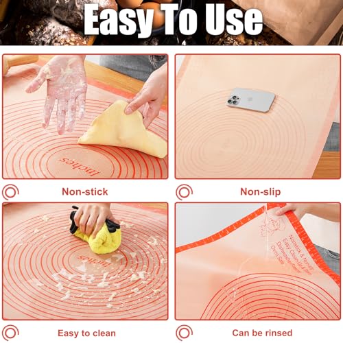 Silicone Pastry Mat 36x24 Inch Extra Large Baking Mat with Measurements