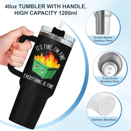 Dumpster Fire This Little 40 oz Tumbler with Handle