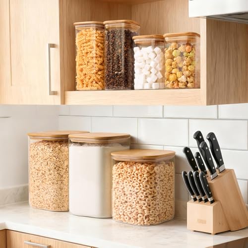 Glass Flour Containers with Lids 1 Gallon 2 Pack Pantry Organization (2 Count)