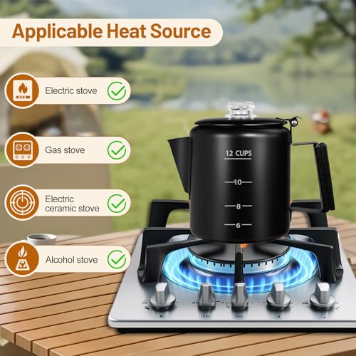 No Coating 12 Cup Percolator Coffee Pot 304 Stainless Steel