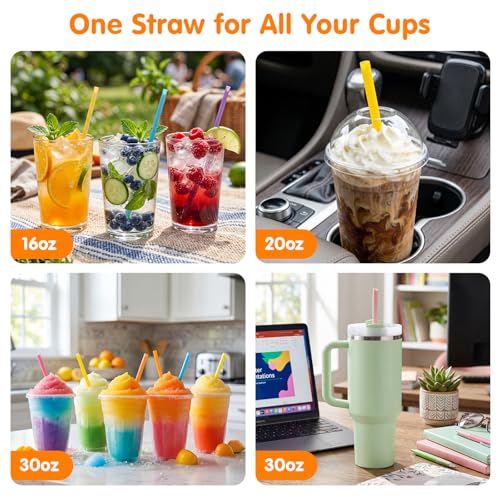 10.3" Jumbo Smoothie & Milkshake Disposable Straws (120 Count)