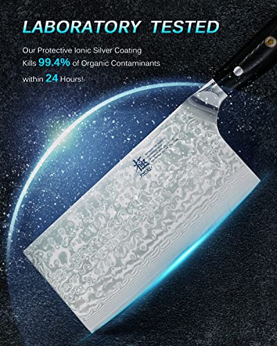 7" Japanese Damascus Meat Cleaver Chopping Knife
