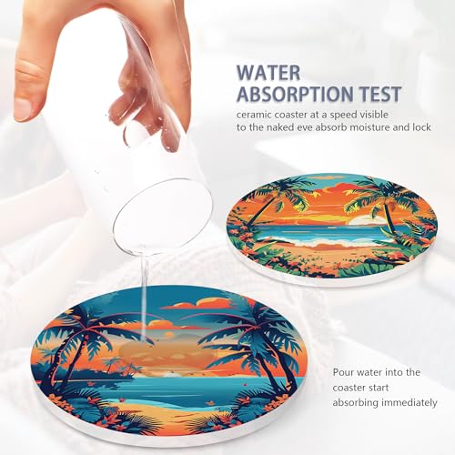 Drink Coasters Set of 6 with Holder