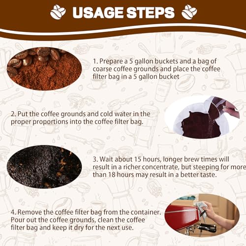 Cold Brew Coffee Filter Bag Compatible with Toddy Cold Brew System for 5 Gallon Commercial Brewers (2 Count)