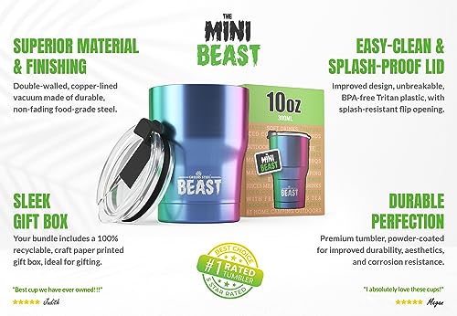 Beast 10 oz Tumbler Stainless Steel Vacuum Insulated Coffee Ice Cup Double Wall Travel Flask