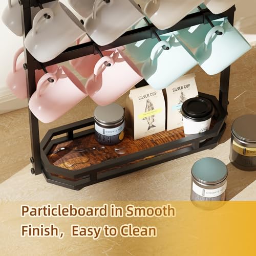 Coffee Mug Holder with Movable Hooks