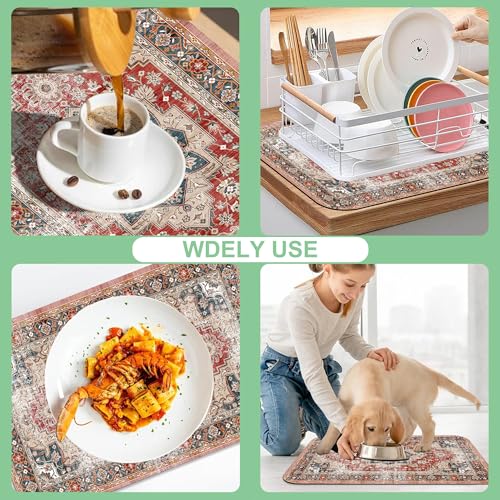 Dish Drying Mat for Kitchen Counter Absorbent Dish Coffee Mat 16"X24"